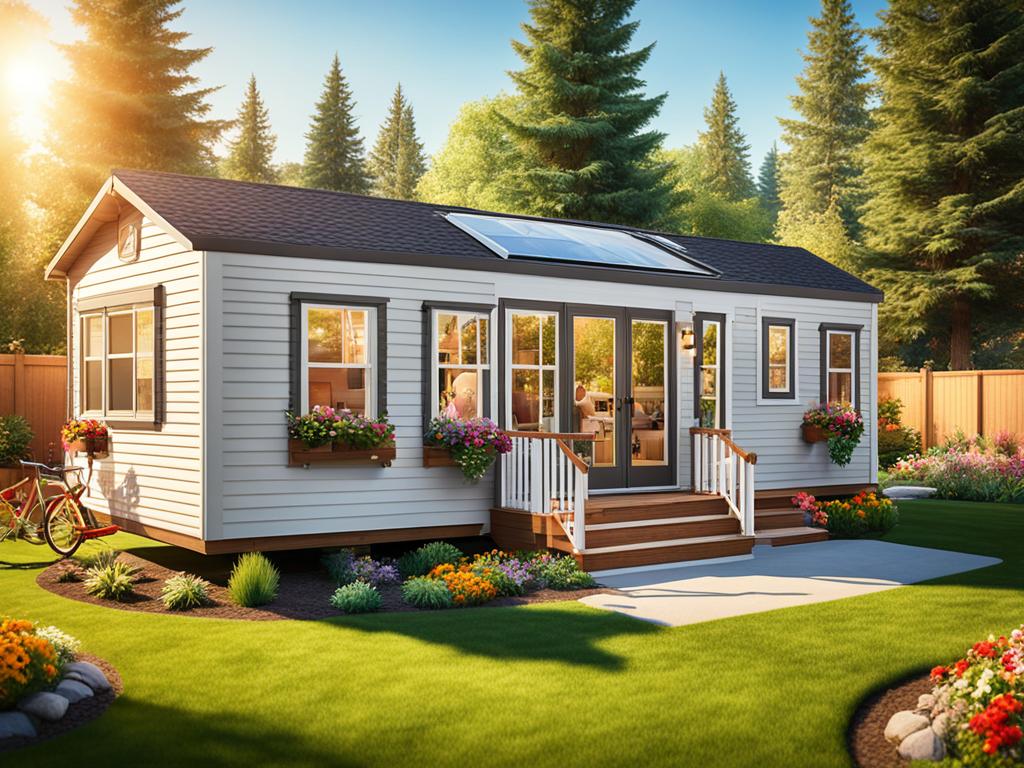 mobile home in garden